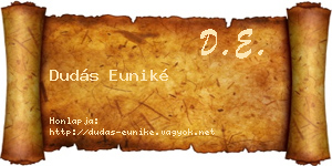 Dudás Euniké névjegykártya